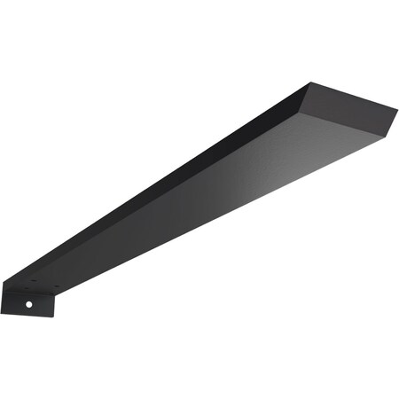 Ekena Millwork Hidden Floating Steel Heavy Duty Bracket w/ Flange, Powder Coated Black 2 1/2"W x 22"D x 1 1/2"H BKTM02X22X01HFPBL